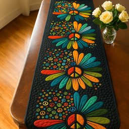 Flower Peace Table Runner - Made to Order TABLE928
