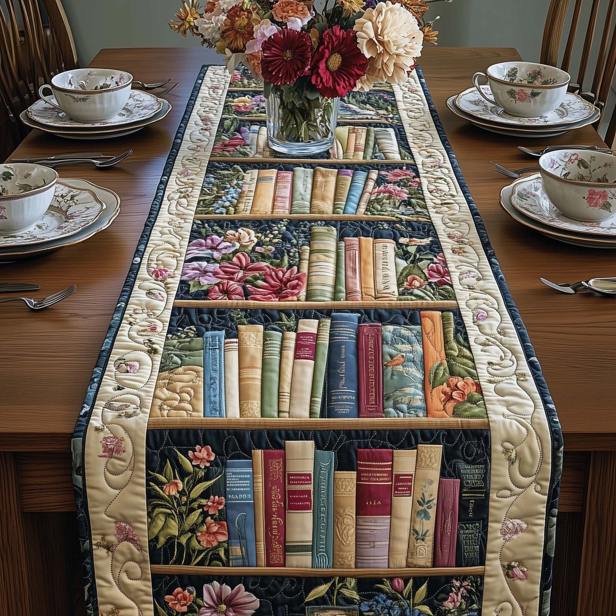 Floral Shelf Table Runner - Made to Order TABLE928