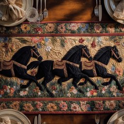 Floral Stallions Table Runner - Made to Order TABLE928