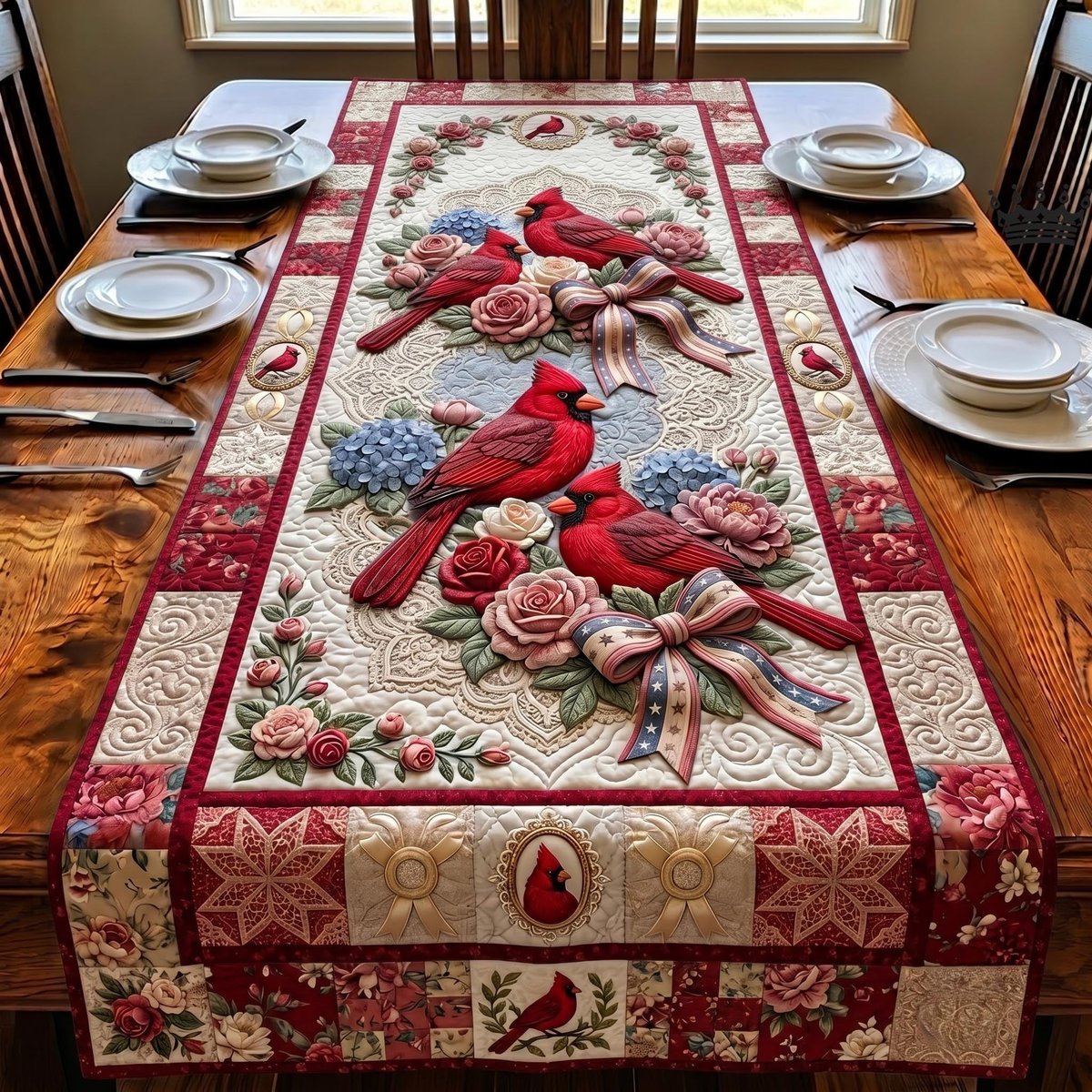Freedom Cardinal Table Runner - Made to Order TABLE928