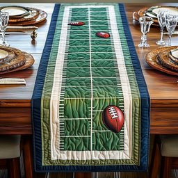 Football on Green Yard Lines Table Runner - Made to Order TABLE928