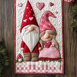 Forever Gnome Couple Table Runner - Made to Order TABLE928