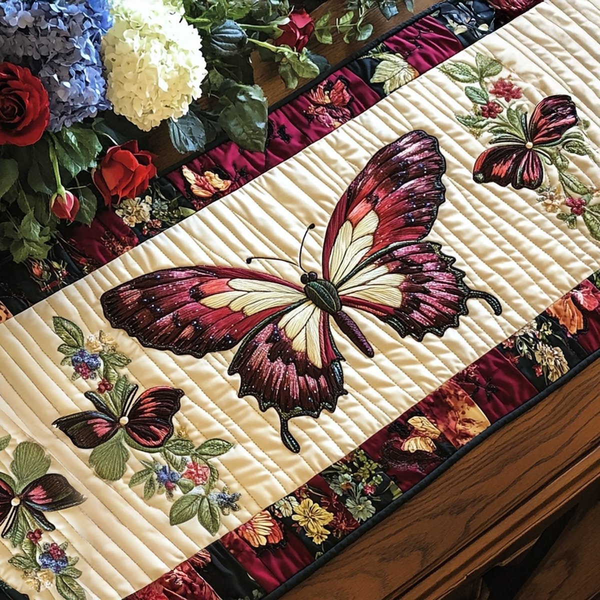 Flutter and Bloom Table Runner - Made to Order TABLE928