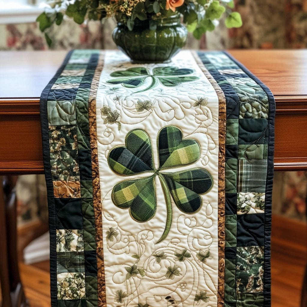 Four Leaf Clover on Cream Table Runner - Made to Order TABLE928