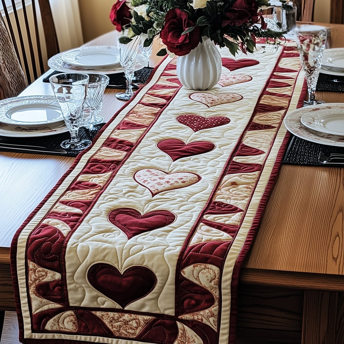 Flourishing Romance Table Runner - Made to Order TABLE928