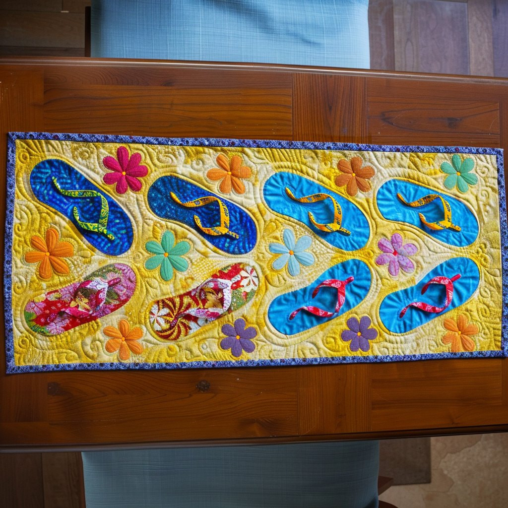 Fresh Breeze Flip Flop Table Runner - Made to Order TABLE928