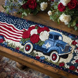 Floral Patriot Table Runner - Made to Order TABLE928