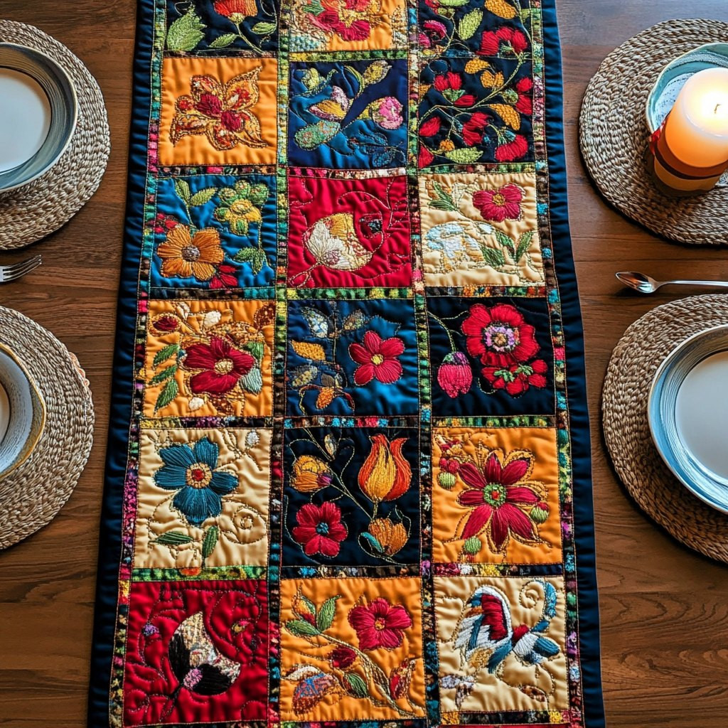 Floral Patch Table Runner - Made to Order TABLE928