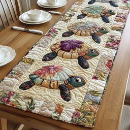Floral Turtles Table Runner - Made to Order TABLE928