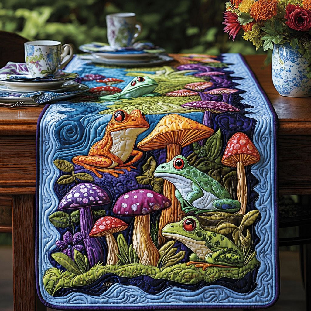 Frogs and Fungi Delight Table Runner - Made to Order TABLE928