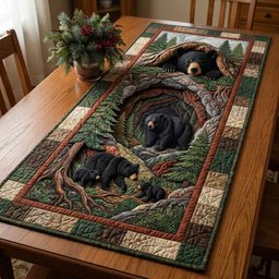 Forest Bear Family Table Runner - Made to Order TABLE928