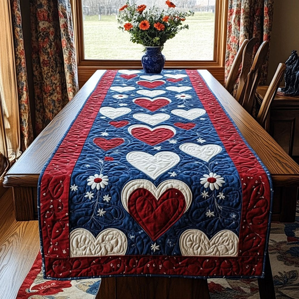 Freedoms Heartbeat Table Runner - Made to Order TABLE928