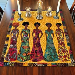 Four Women in Wax Print Dresses Table Runner - Made to Order TABLE928