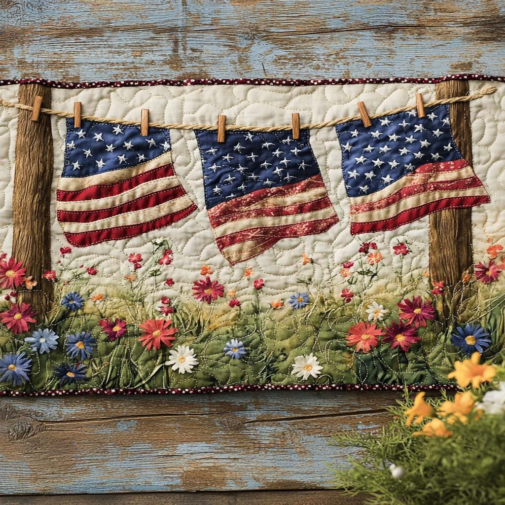 Flags in Bloom Table Runner - Made to Order TABLE928