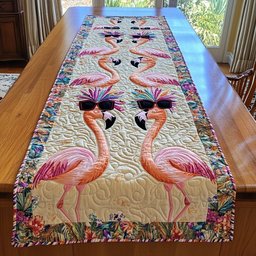 Flamingos Wearing Sunglasses Table Runner - Made to Order TABLE928