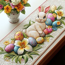 Floral Egg Bunny Table Runner - Made to Order TABLE928