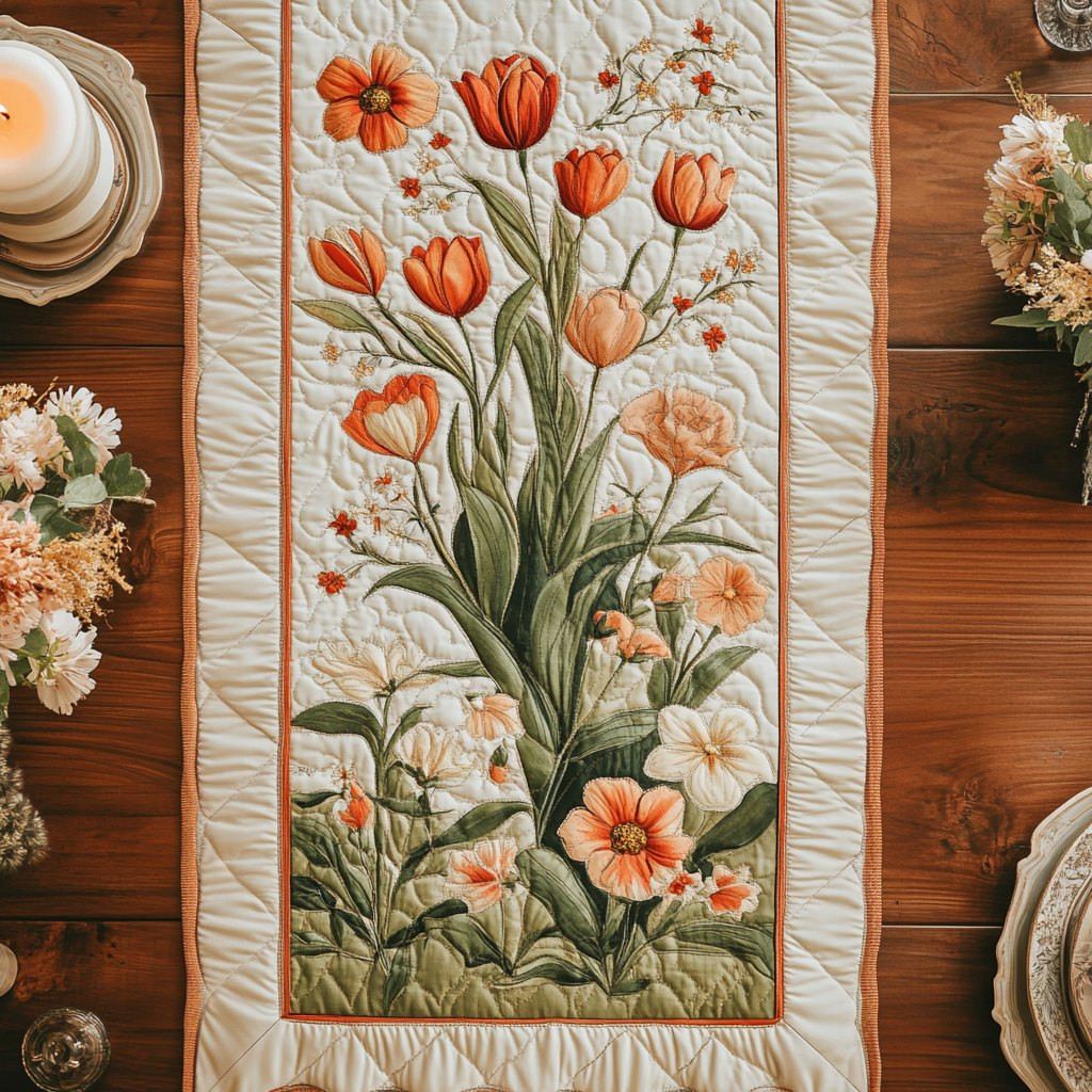 Floral Frame Table Runner - Made to Order TABLE928