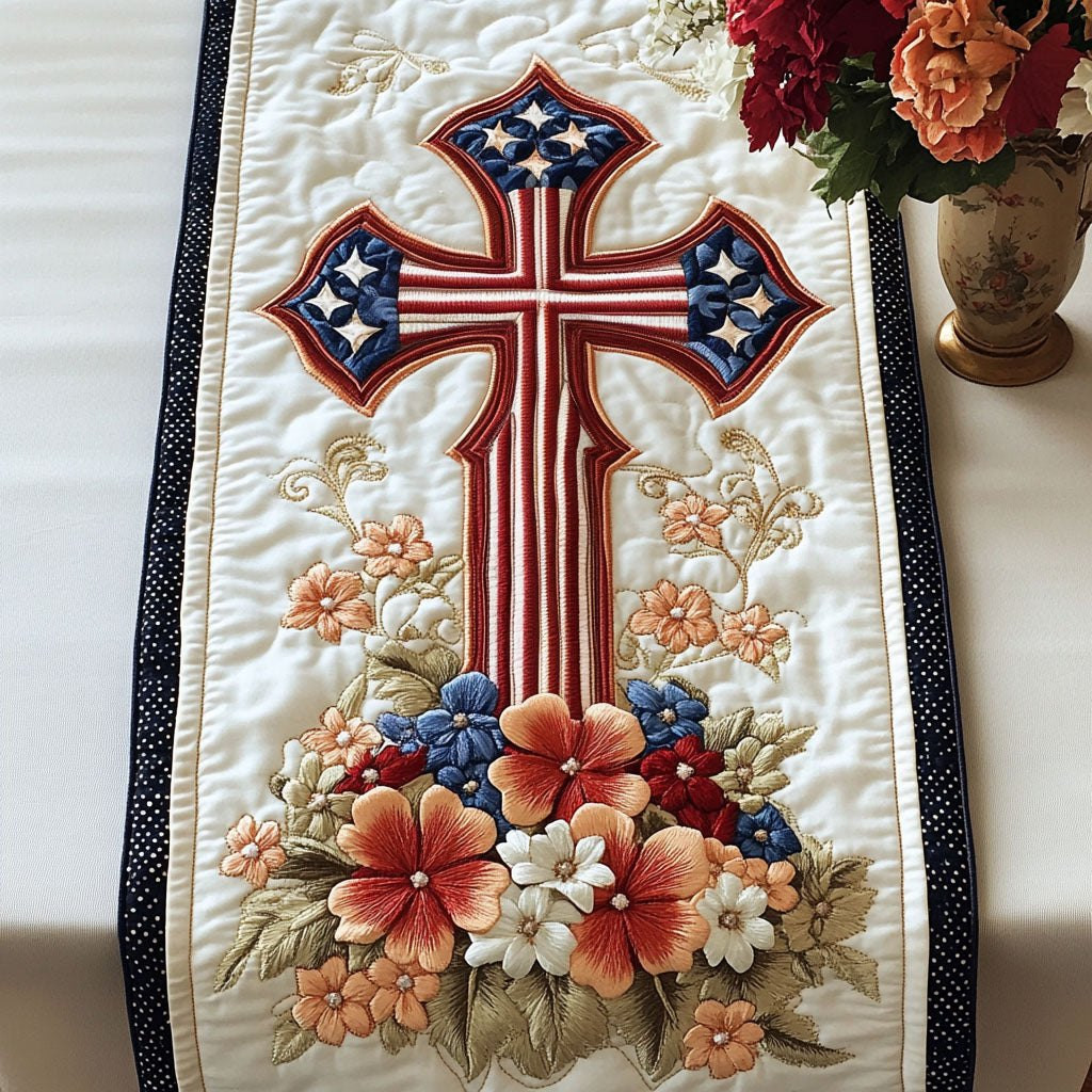 Floral Cross Pride Table Runner - Made to Order TABLE928