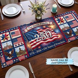 Fireworks with Red 250 Blocks Table Runner - Made to Order TABLE928