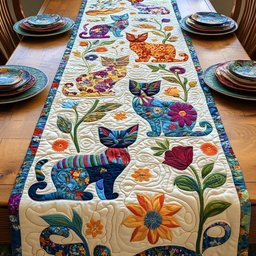 Feline Cat Fantasy Table Runner - Made to Order TABLE928