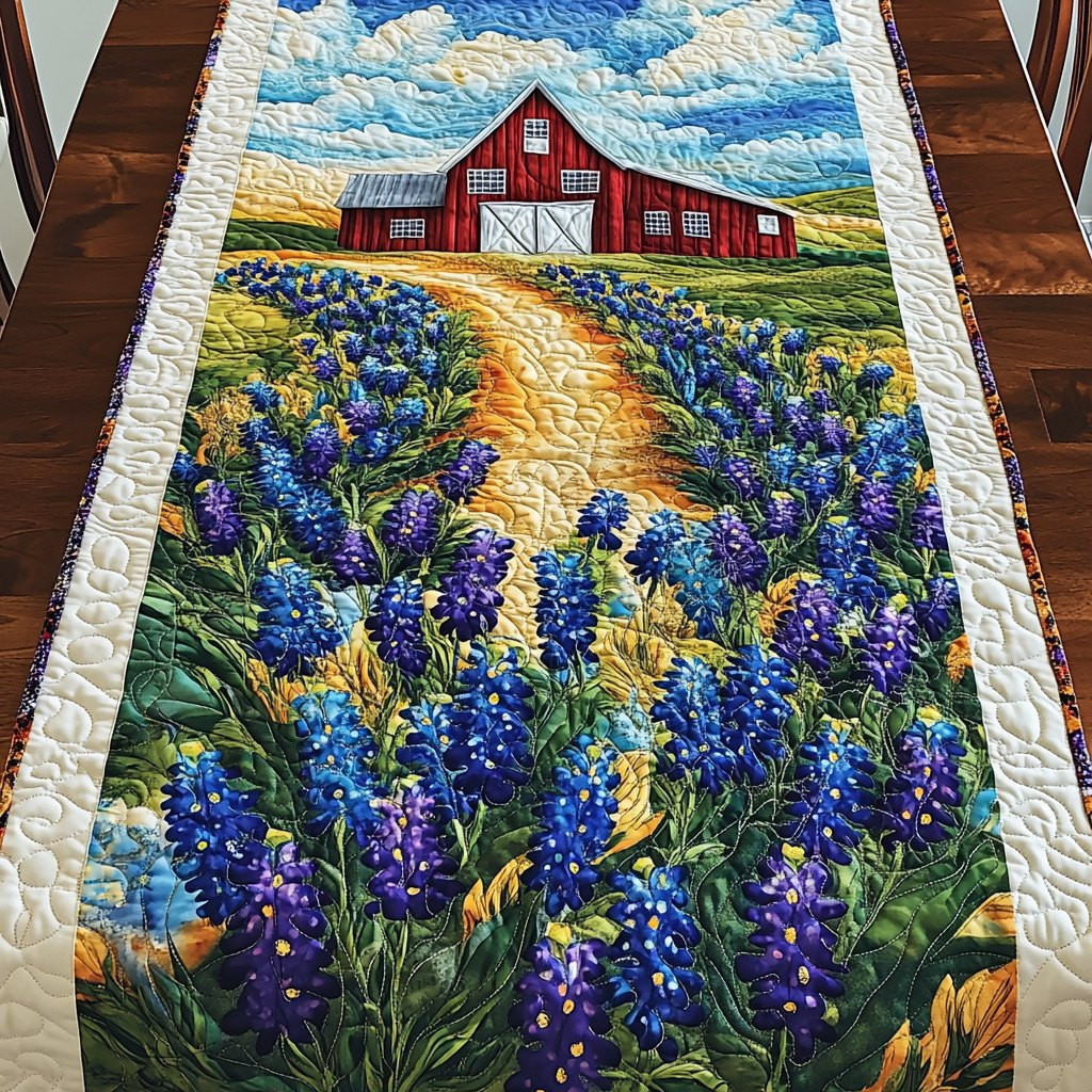 Field of Blue Bonnets Table Runner - Made to Order TABLE928
