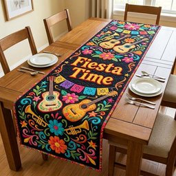 Fiesta Time with Guitars Table Runner - Made to Order TABLE928