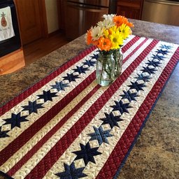 Flag Stripes with Blue Stars Table Runner - Made to Order TABLE928