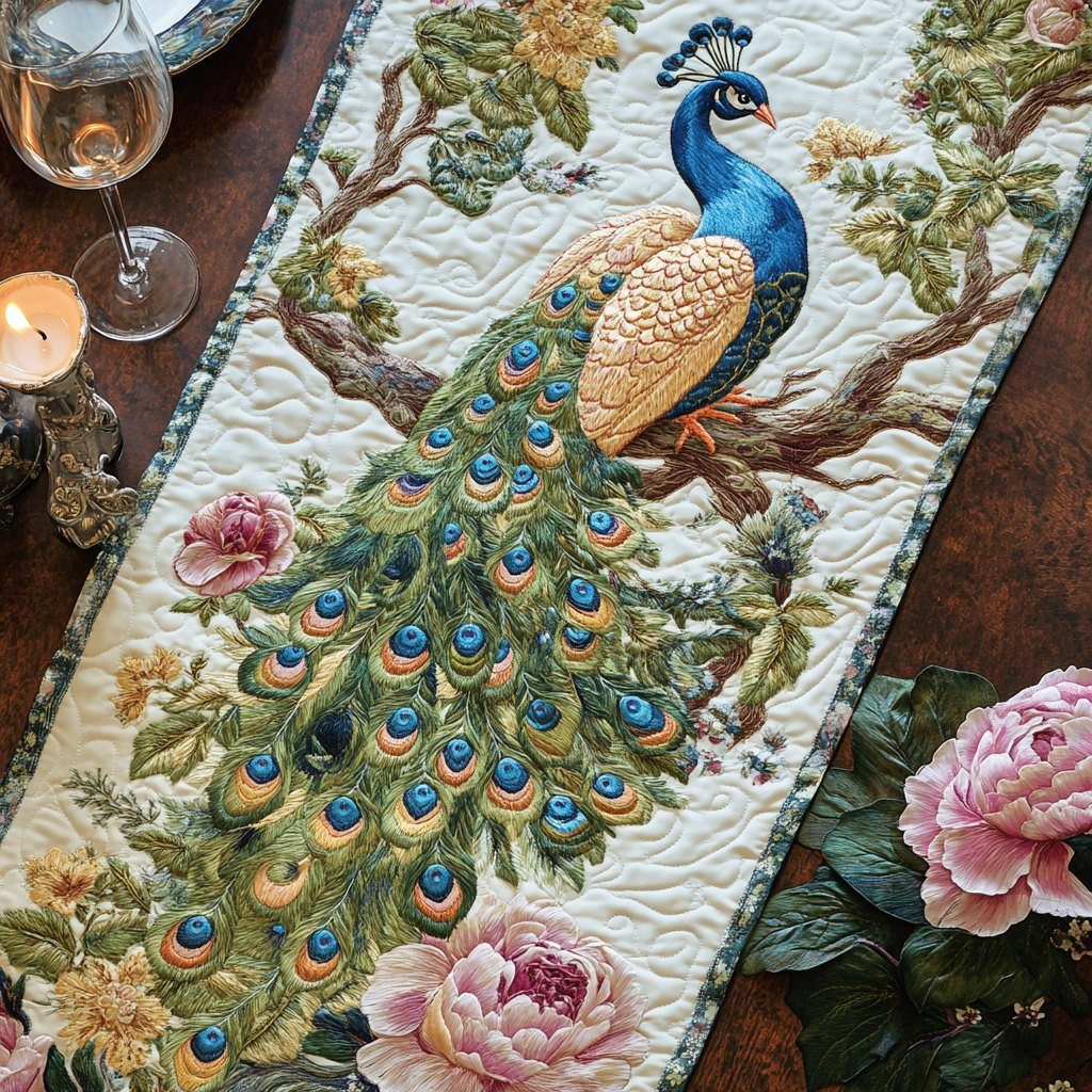 Feather Bloom Table Runner - Made to Order TABLE928
