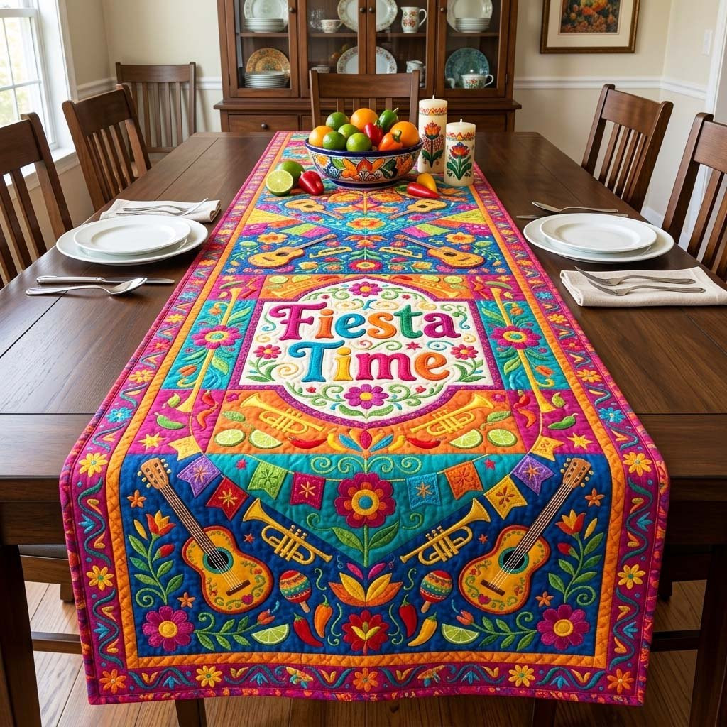 Fiesta Time with Trumpets Table Runner - Made to Order TABLE928