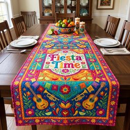 Fiesta Time with Trumpets Table Runner - Made to Order TABLE928
