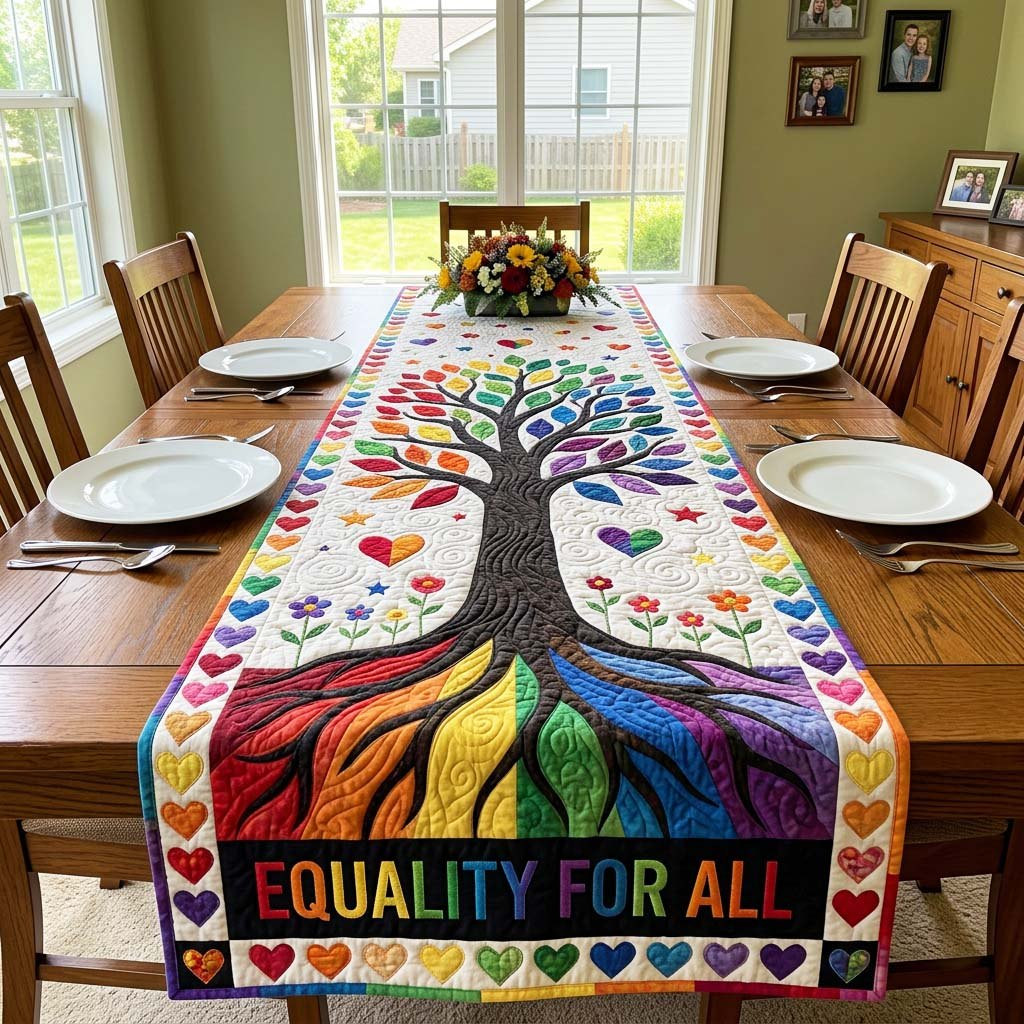 Equality For All Rainbow Roots Table Runner - Made to Order TABLE928