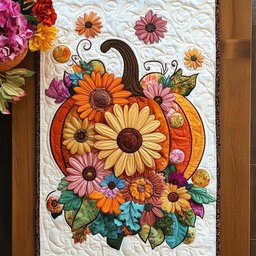 Fall Pumpkin Hugs Table Runner - Made to Order TABLE928