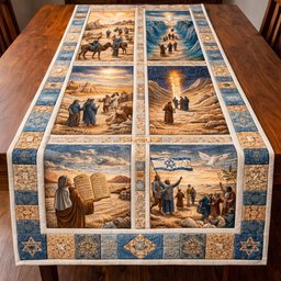 Exodus Story Panels with Stone Tablets Table Runner - Made to Order TABLE928