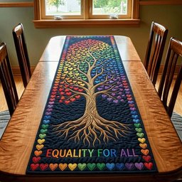 Equality For All Rainbow Tree Table Runner - Made to Order TABLE928