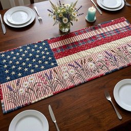 Faded Stars and Stripes Panel Table Runner - Made to Order TABLE928