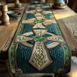 Emerald Trinity Cross Table Runner - Made to Order TABLE928