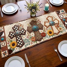 Faith Cross Table Runner - Made to Order TABLE928