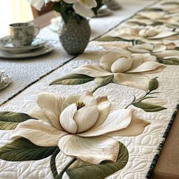 Ethereal Magnolia Glow Table Runner - Made to Order TABLE928