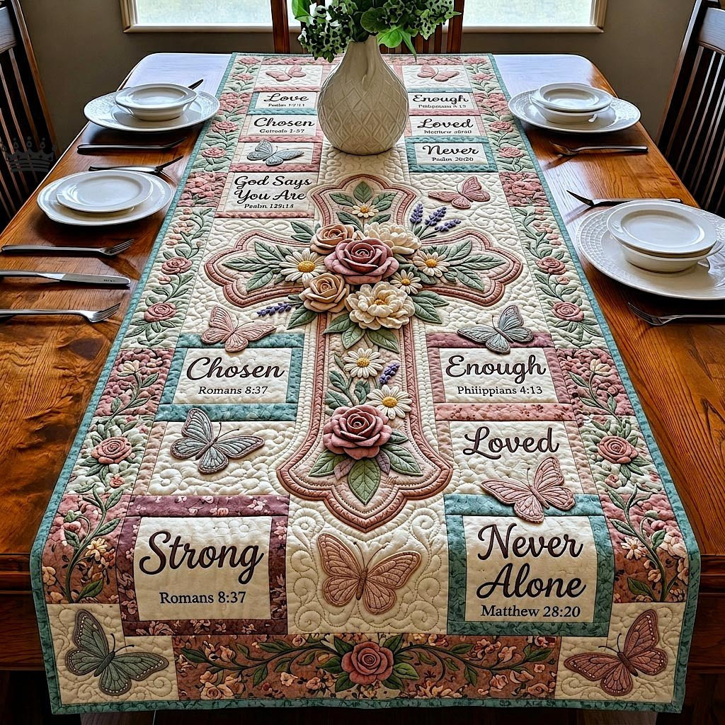 Faith Blossom Table Runner - Made to Order TABLE928