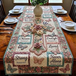 Faith Blossom Table Runner - Made to Order TABLE928