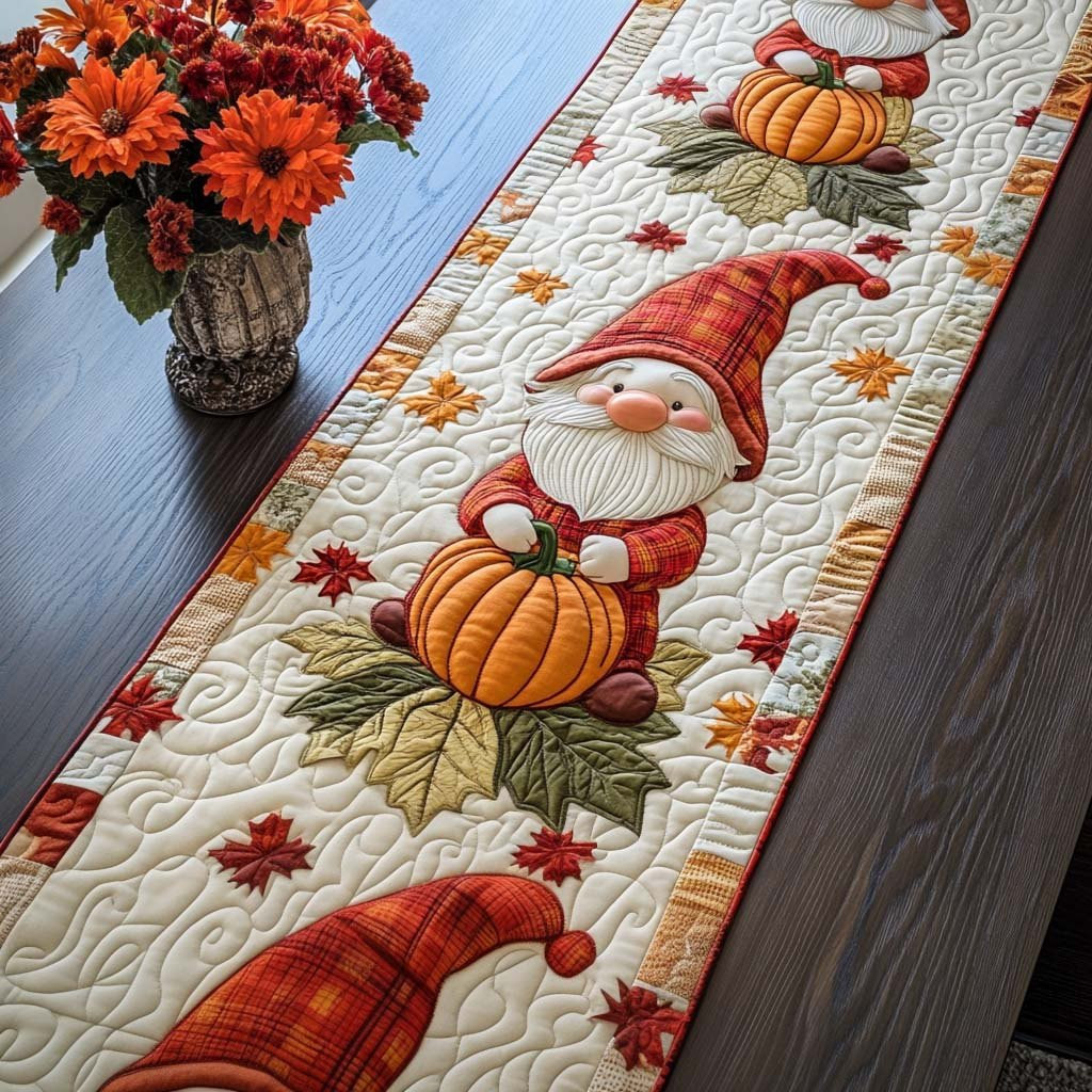 Fall Gnome Gathering Table Runner - Made to Order TABLE928