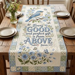Every Good and Perfect Gift Above Table Runner - Made to Order TABLE928