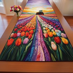 Endless Flower Waves Table Runner - Made to Order TABLE928