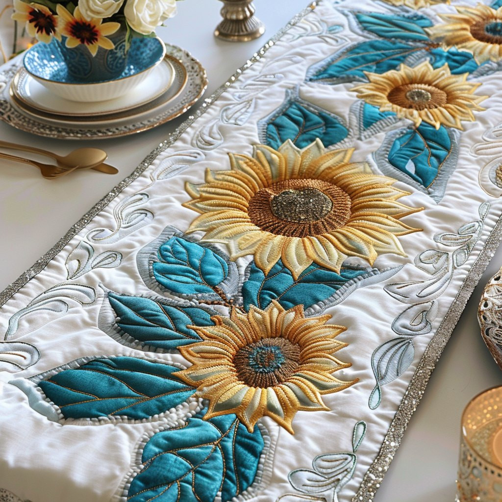 Exquesite Sunflower Fields Table Runner - Made to Order TABLE928