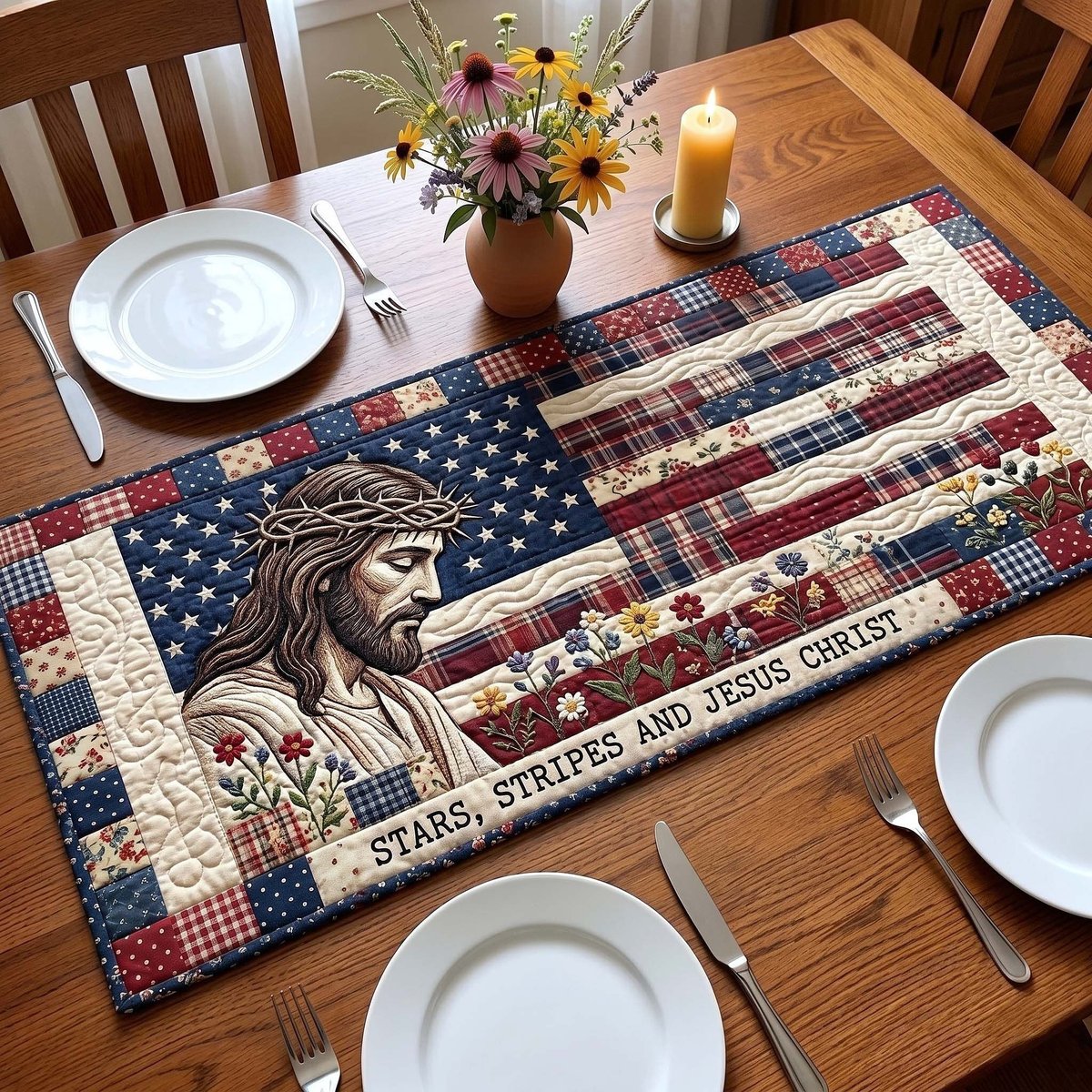 Faith and Freedom Table Runner - Made to Order TABLE928