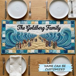 Family Name Above the Exodus Caravan Table Runner - Made to Order TABLE928