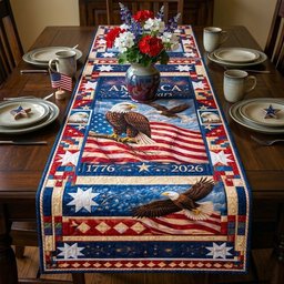Eagle with Stars and 1776 to 2026 Table Runner - Made to Order TABLE928