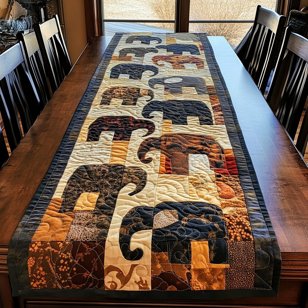 Elephant Serenade Table Runner - Made to Order TABLE928