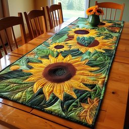 Emerald Sunflower Fields Table Runner - Made to Order TABLE928