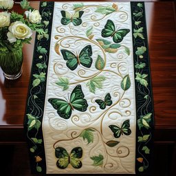 Emerald Butterfly Vine Table Runner - Made to Order TABLE928